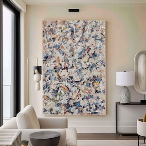 Colorful large 3D texture abstract painting, colorful living room painting, colorful minimalist painting,colorful modern wall art decoration
