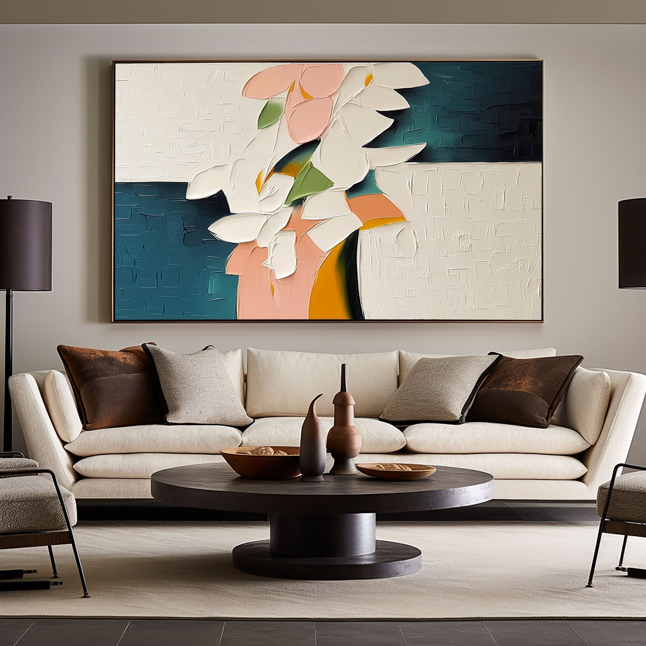 Large Modern 3D Textured Wall Art – Colorful Abstract Painting