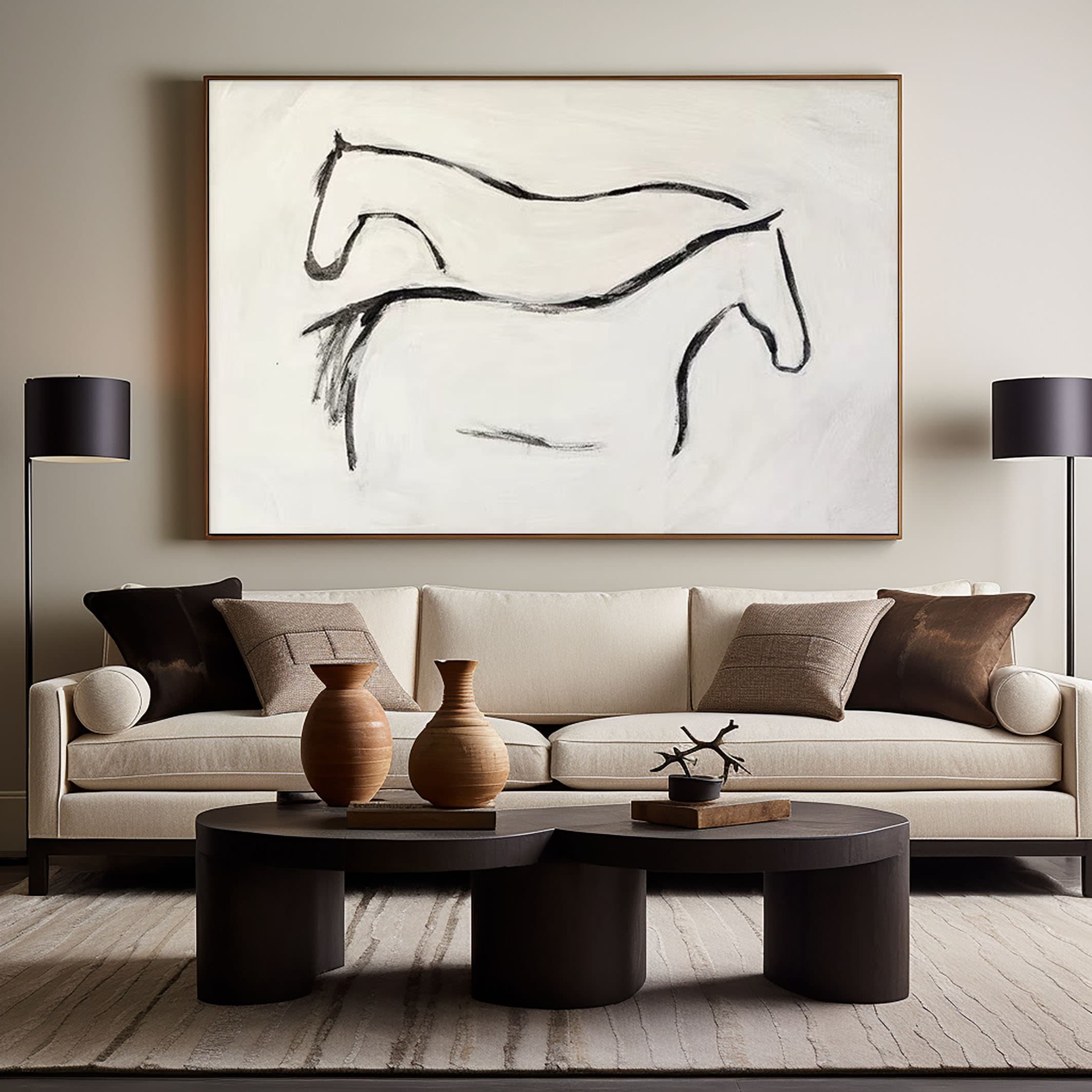 Buy Large Black and White Textured Art - Minimalist 3D Framed Painting