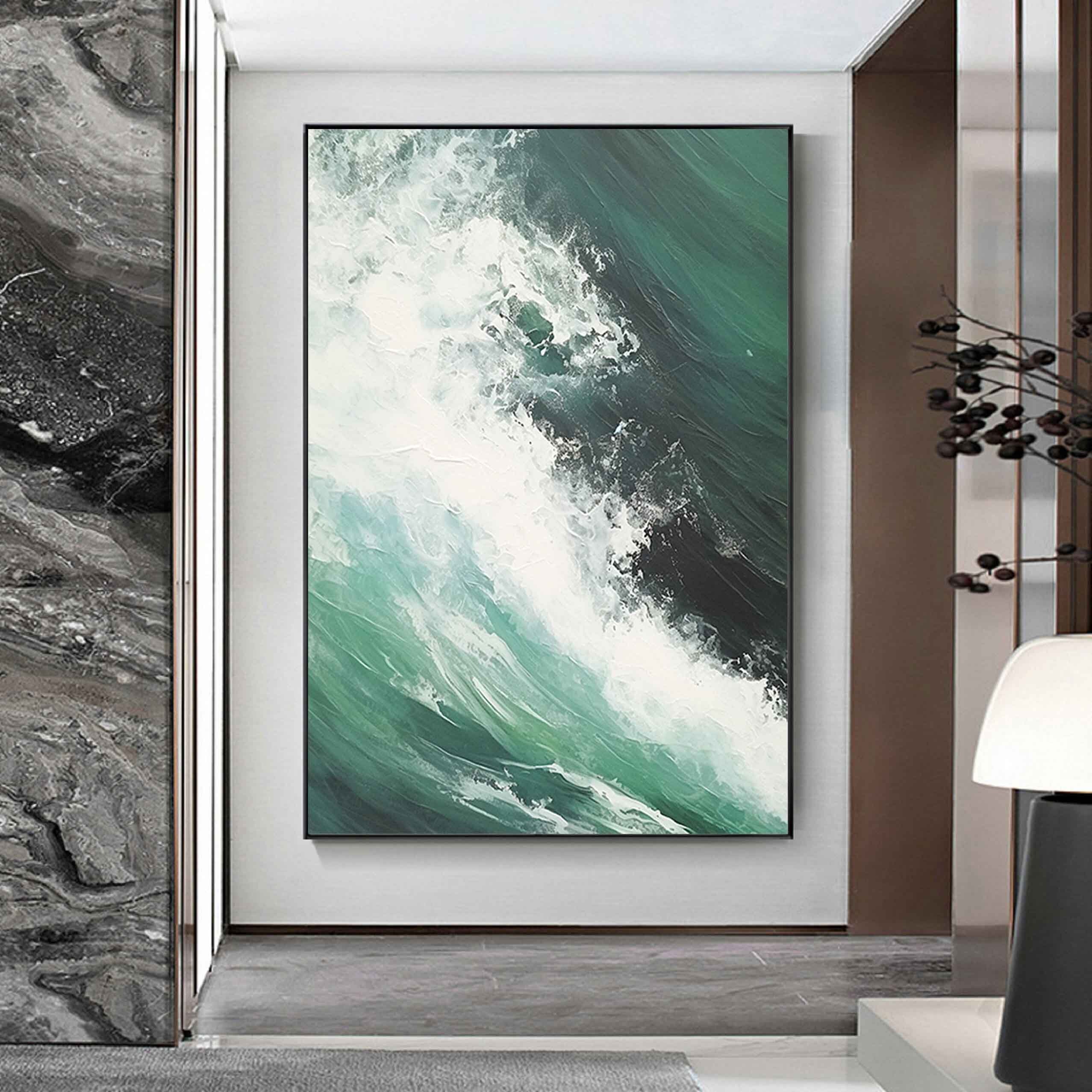 Large Green Wall Art Green 3D Texture Art Living Room Green Etsy