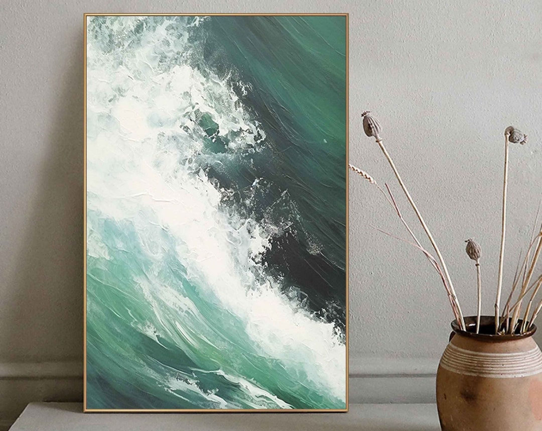 Large Green Wall Art Green 3D Texture Art Living Room Green Wall Art