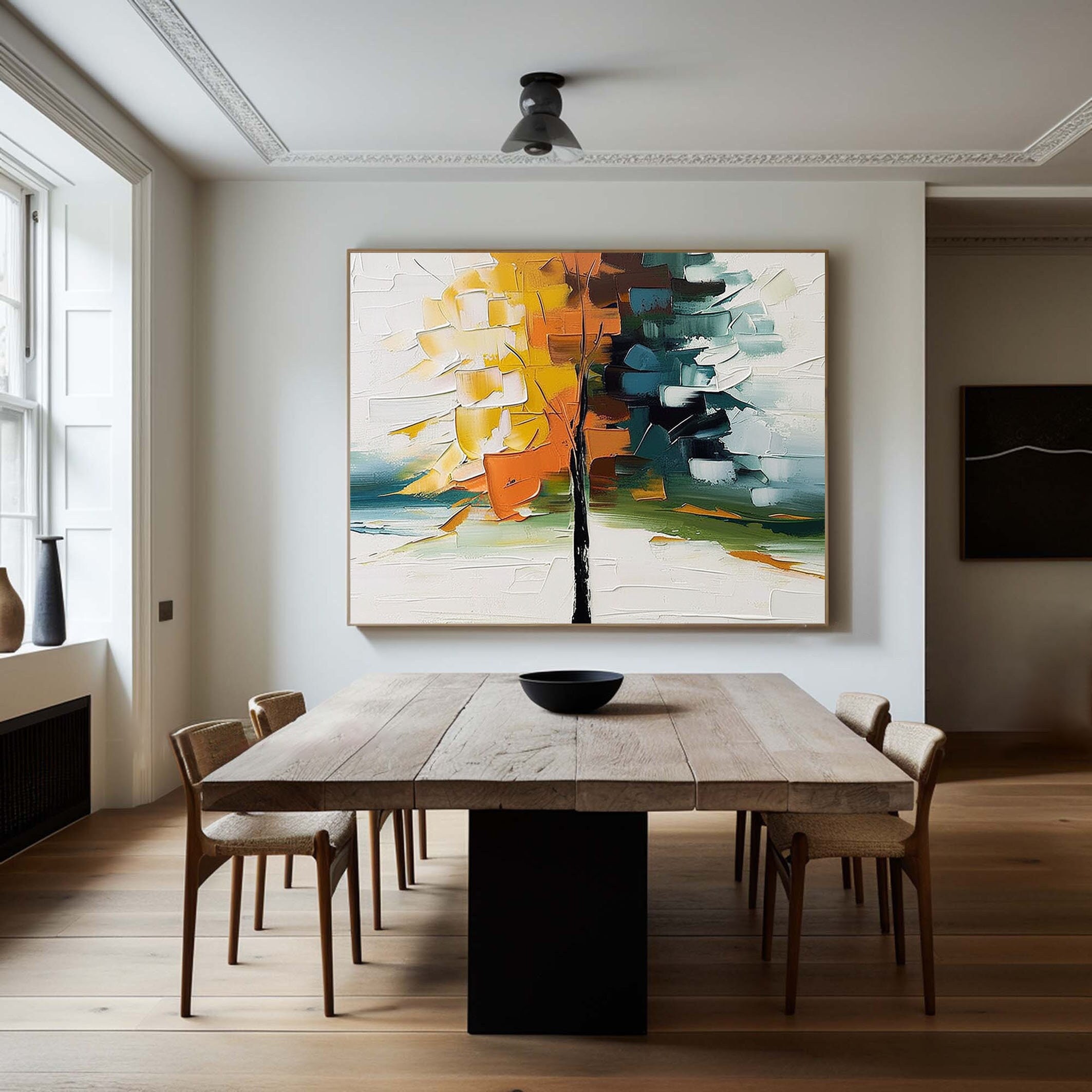 Modern Colorful Wall Art – Hand-Painted Large 3D Textured Painting