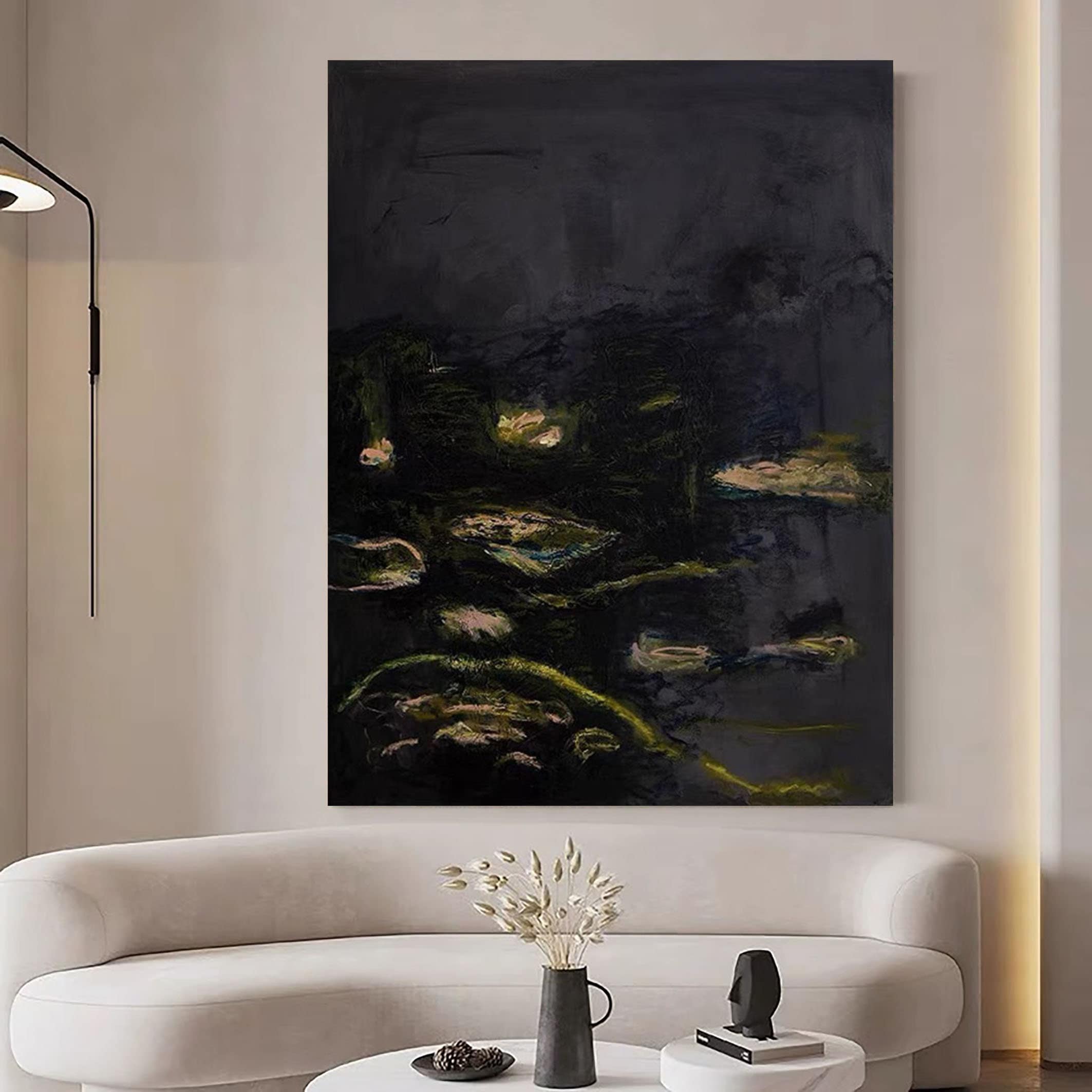 Black 3D Textured Art - Framed Minimalist Modern Painting