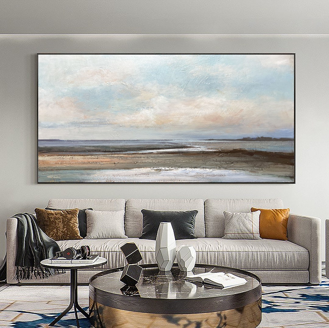 Large Original Wall Art Abstract Cloud Painting Sky Wall Art Etsy