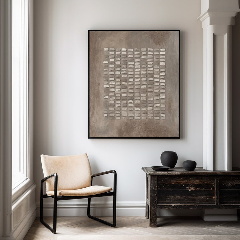 Textured Abstract Painting: Large Wabi-Sabi Plaster Wall Art image 3