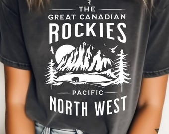 Camiseta de las Montañas Rocosas Canadienses, Camiseta de las Montañas Rocosas de Canadá, Camiseta de las Grandes Montañas Rocosas Canadienses, Camiseta Comfort Colors, Camiseta de Banff