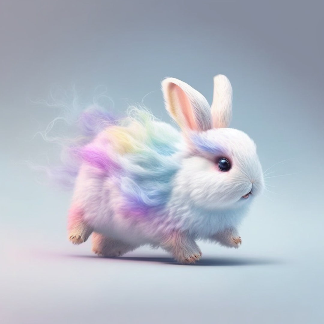 Digital Download Rabbit Fantasy Style Pastel Color Children - Etsy UK