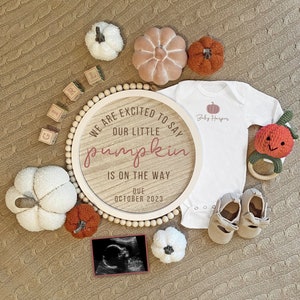 Fall Digital Pregnancy Announcement, Little Pumpkin On The Way, It&#39;s A Girl Pregnancy Announcement, Autumn Baby Announcement, Pumpkin Baby