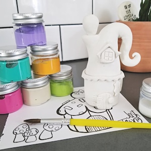 Paint Your Own Gnome Home Kit - Kids Craft - Fun Crafts - Crafts for kids - Paint Set - Fairy House - Cottage Core