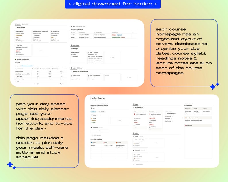 Notion Academic Planner Template