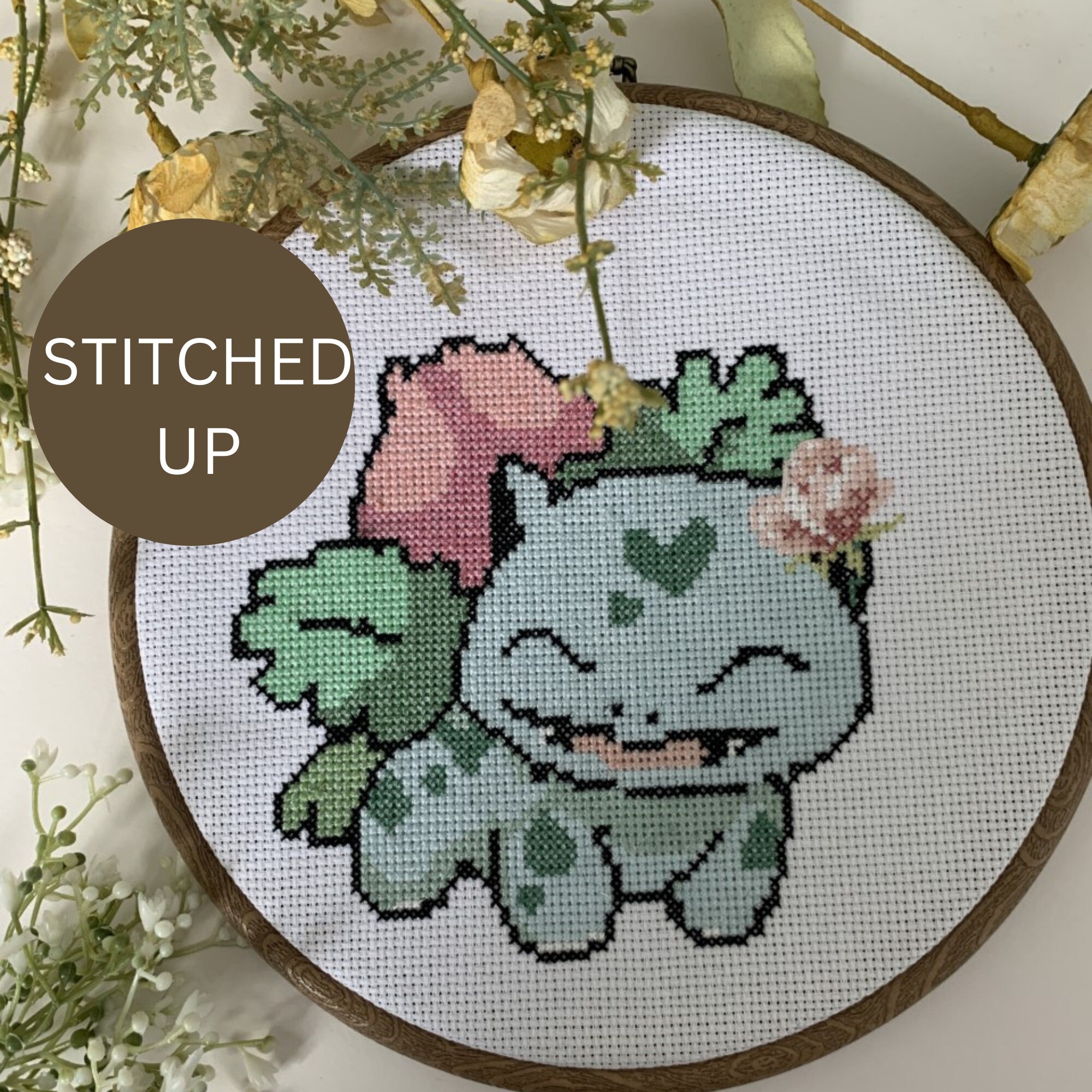 Hello Petal Ivysaur Pokemon Cross Stitch Digital Pattern - Etsy