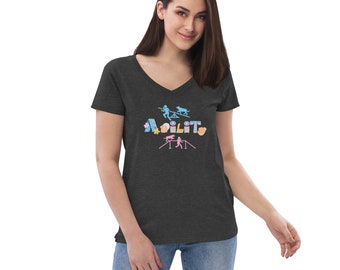 Women’s recycled V-neck t-shirt - Agility Logo