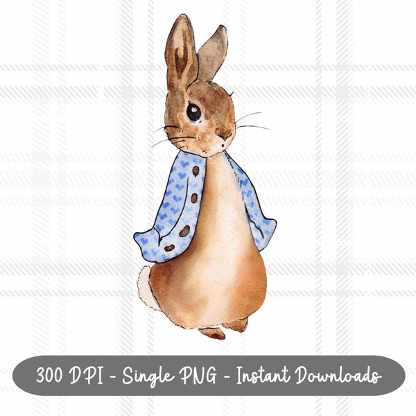 Peter Rabbit Christmas PNG, Peter Rabbit Sublimation Design, Holiday Sweater Christmas Card Design, Printable Art, Digital Download