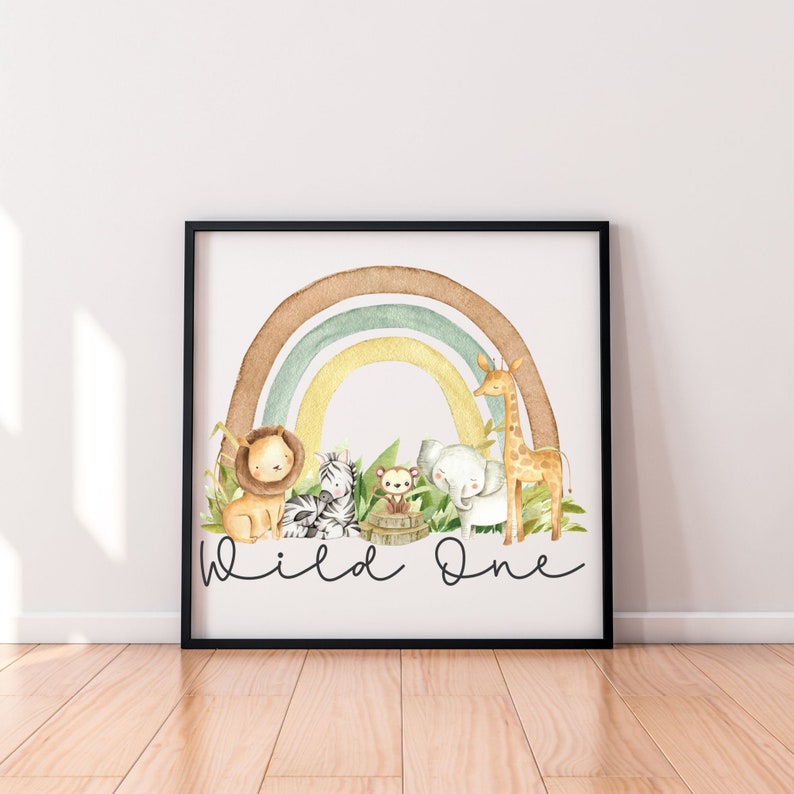 Wild One Baby Safari Animals PNG, Watercolor Baby Animals, Shirt ...