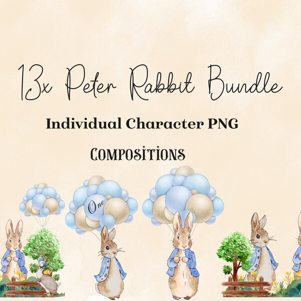 Peter Rabbit and Friends Clipart - Etsy