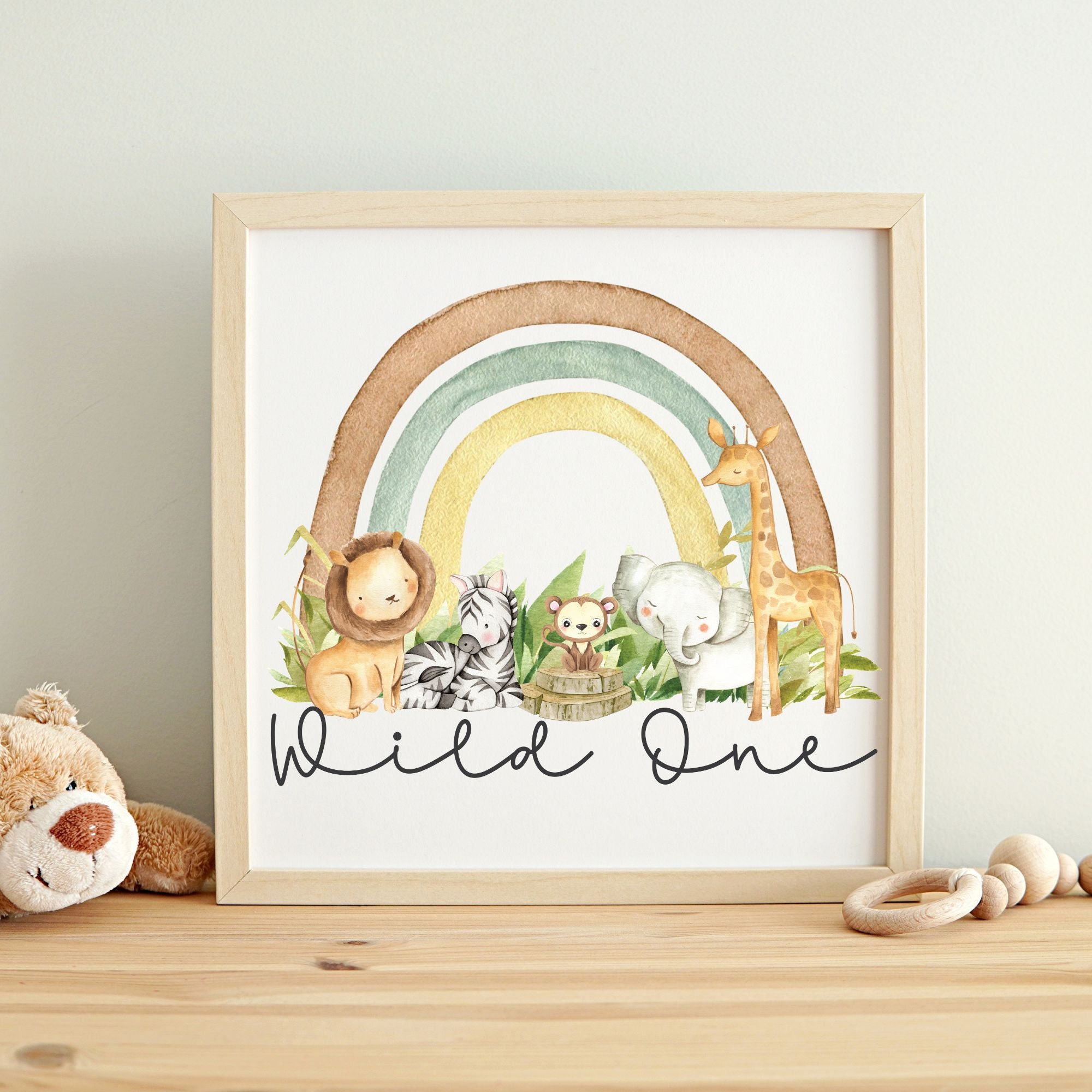 Wild One Baby Safari Animals PNG, Watercolor Baby Animals, Shirt ...