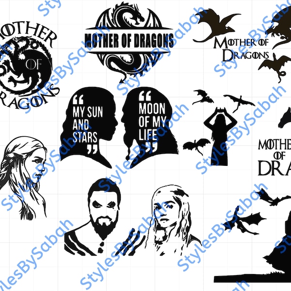 Daenerys Targaryen (Game Of Thrones) BUNDLE - 11 SVG’s Included