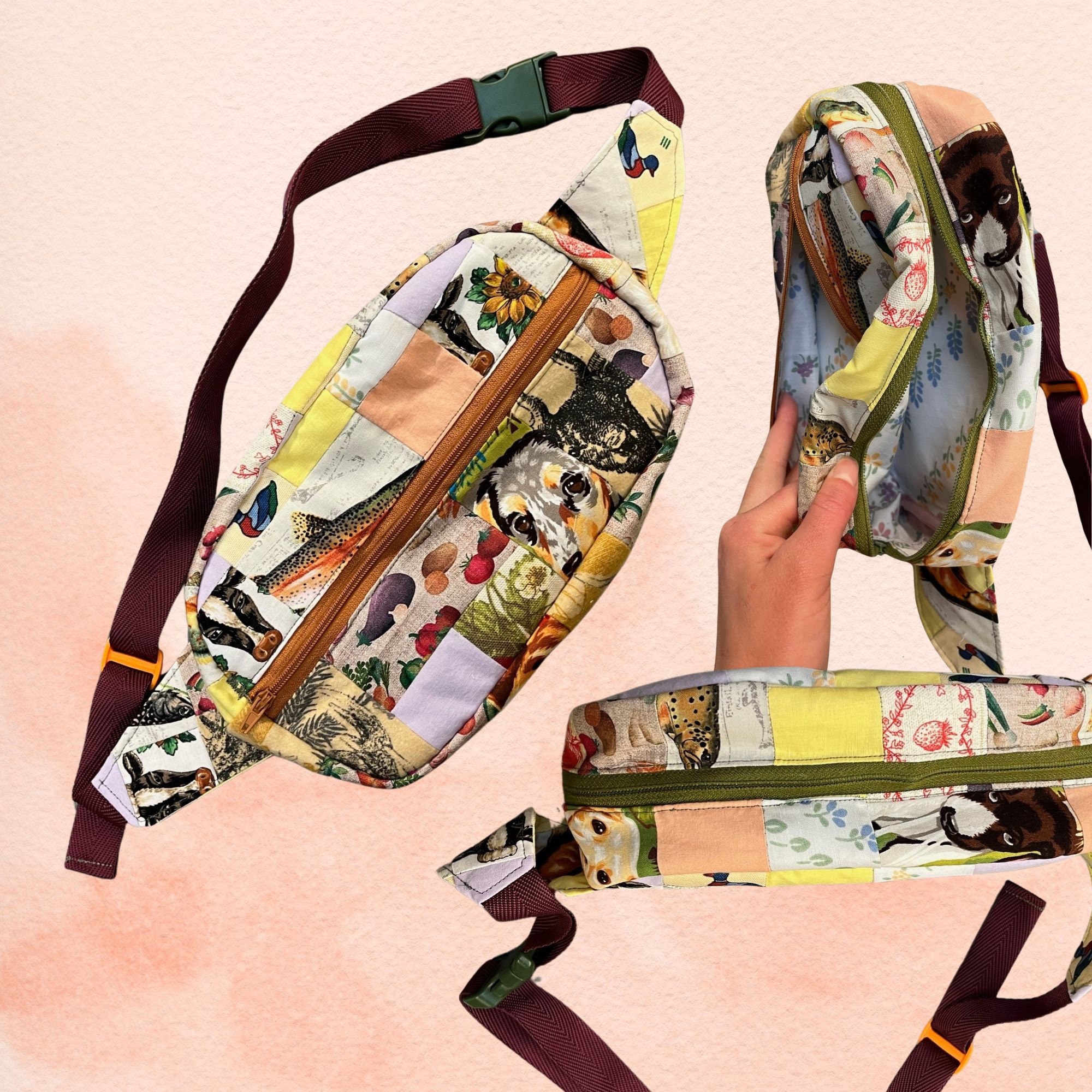 Custom Quilted Patchwork Crossbody Bag / Fanny Pack - Etsy