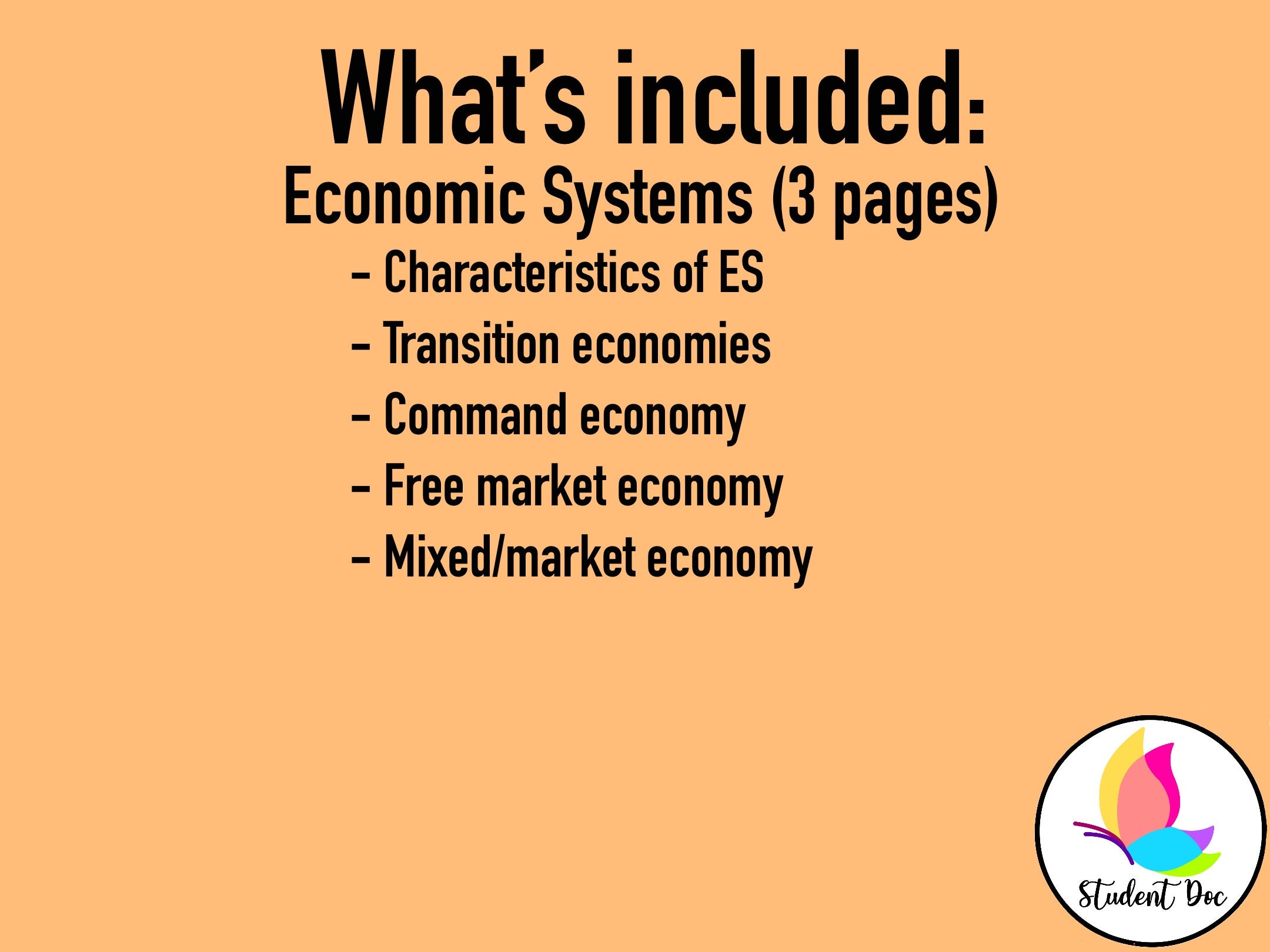 ECONOMICS NOTES A LEVEL - Economic Systems - Etsy