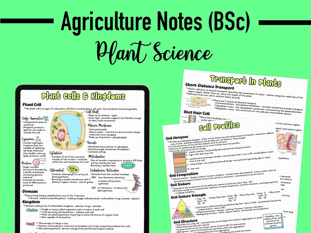 AGRICULTURE NOTES - Plant Science - Etsy UK