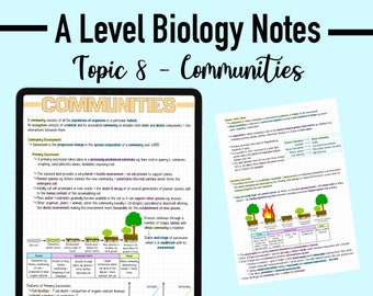 BIOLOGY NOTES A LEVEL - Communities