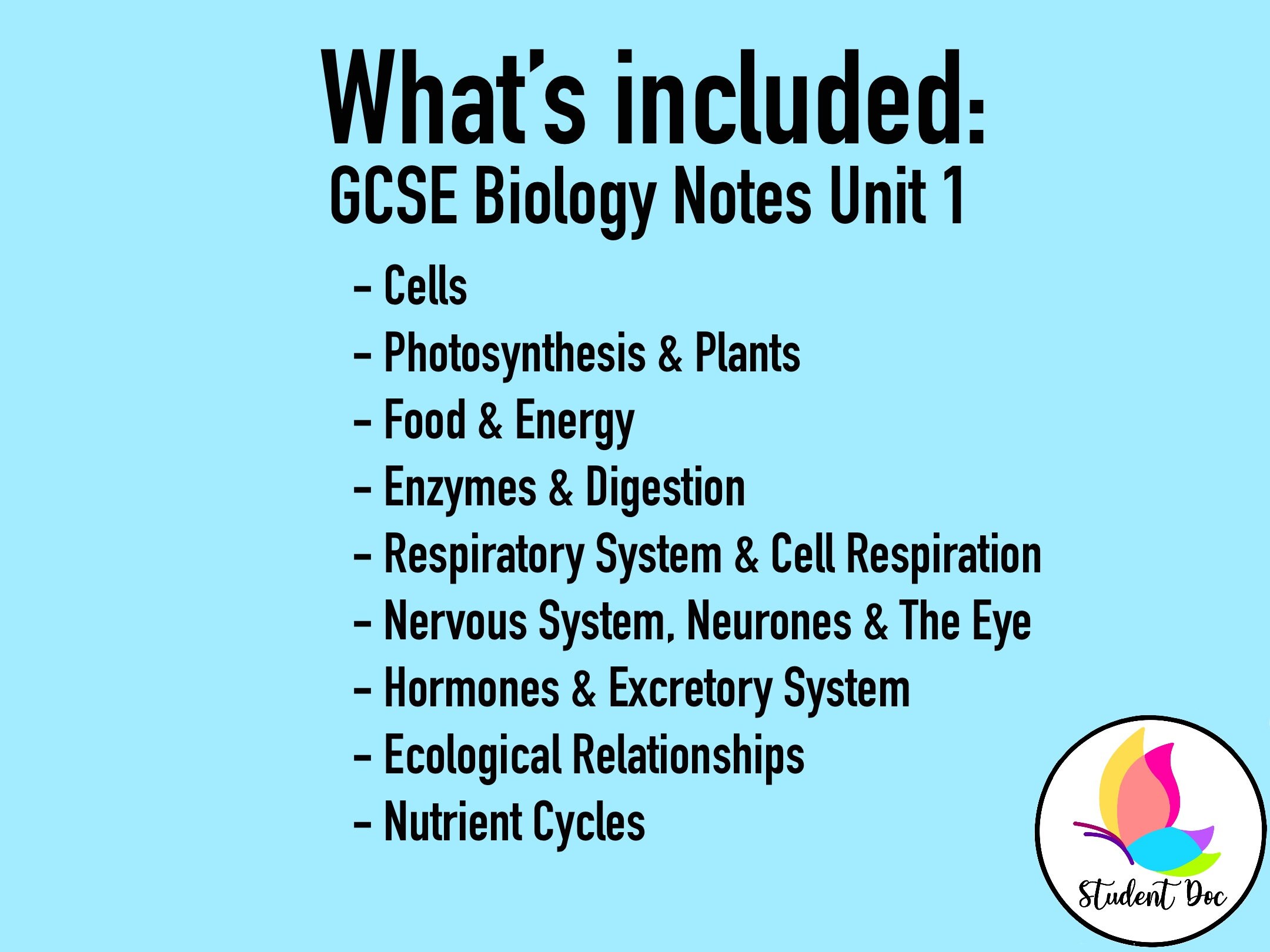 GCSE BIOLOGY NOTES - Unit 1 - Etsy