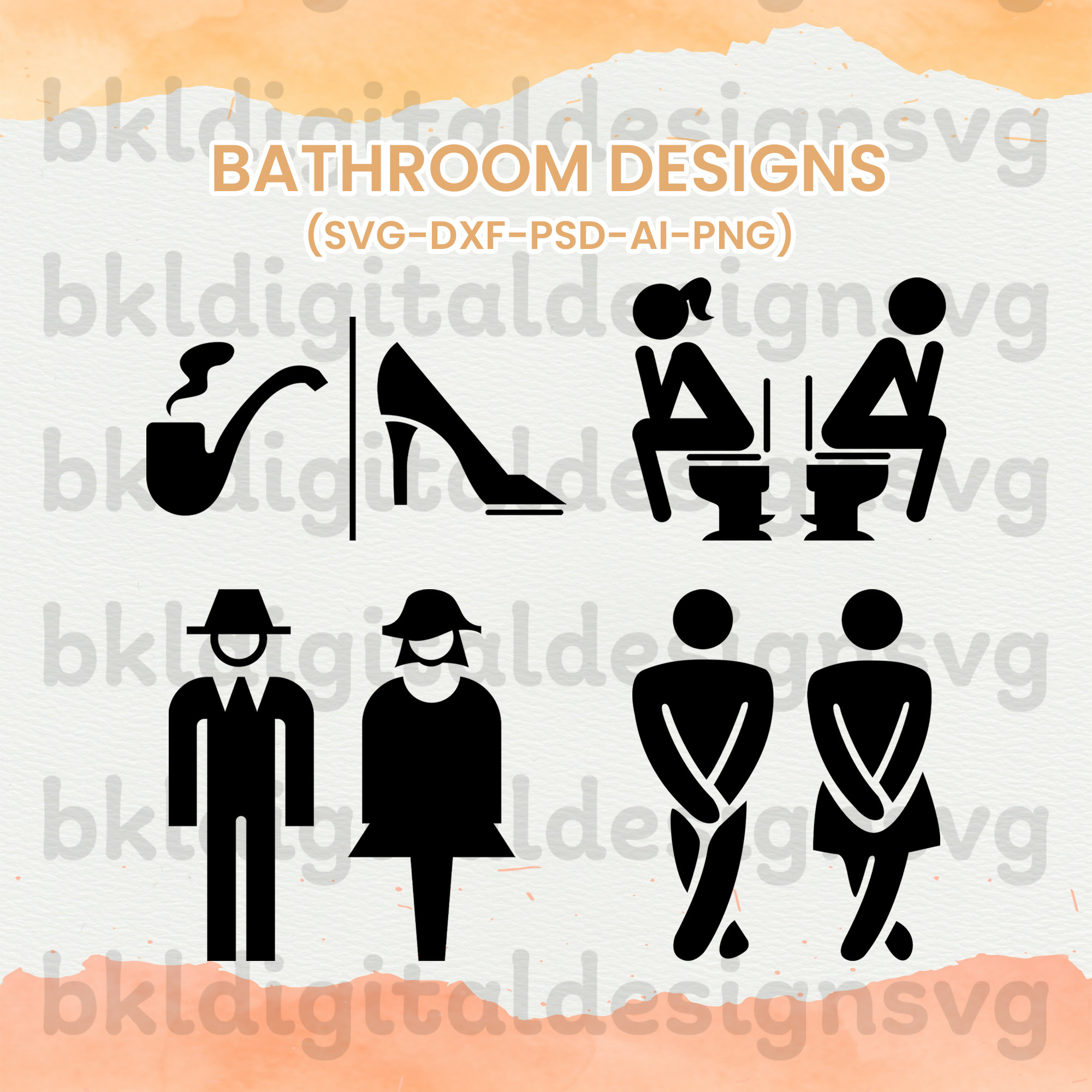 Bathroom Svg Digital Instant Download Bathroom Wood Sign Restroom