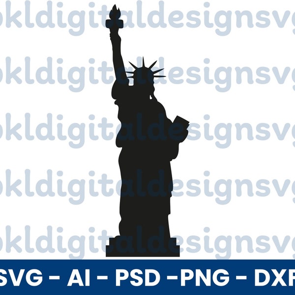 Statue of Liberty Svg | Statue of Liberty | Symbol of New York | Lady Liberty | Vector Cut file for Cricut, Silhouette | SVG, PNG, EPS , dxf