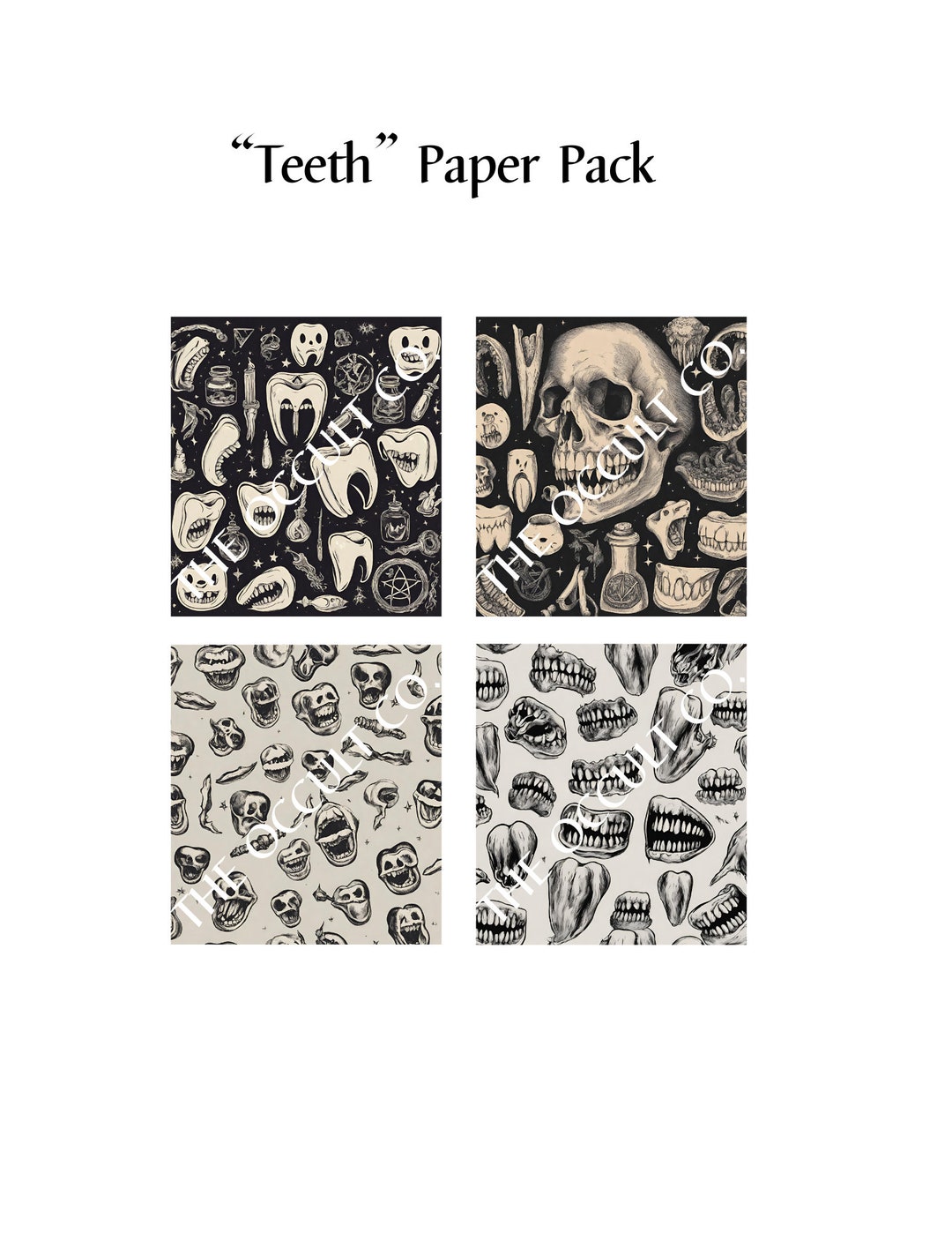Teeth Digital Paper Pack - Etsy