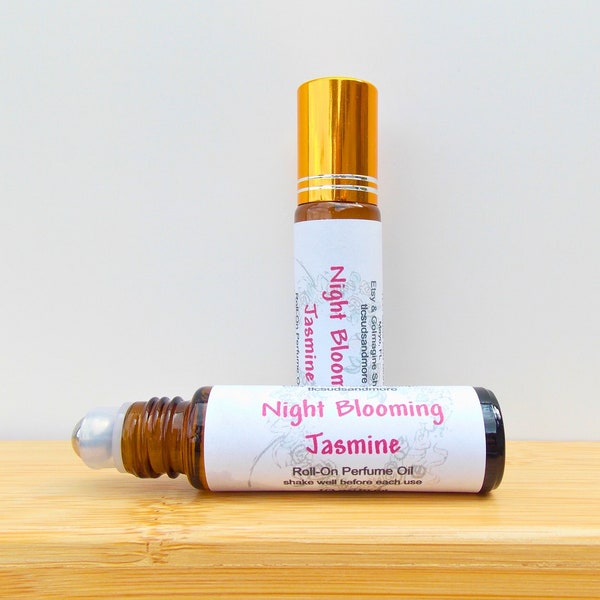 Night Blooming Jasmine Perfume Oil, Essential Oil Blend, Roll-On Natural Fragrance, Alcohol Free, Sensitive Skin Safe, tlcsudsandmore