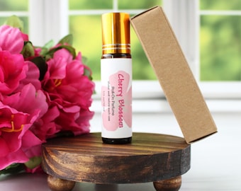 Cherry Blossom Perfume Oil, Natural Floral Roll On Fragrance, Travel Size Fragrant Body Oil, Bridal Party Perfume Gift, Flower Scent Perfume