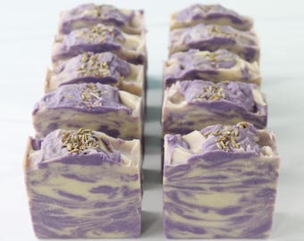 Handmade Lavender Soap, All Natural Artisan Bar Soap, Essential Oil Vegan Purple Soap, Cold Process, Relaxing Soothing Self Care Gift