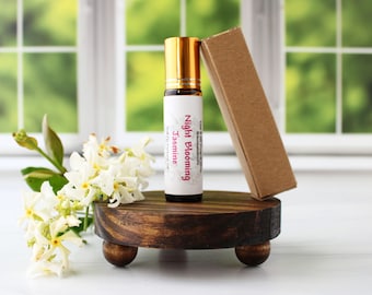 Night Blooming Jasmine Perfume Oil, Bridal Party Gift, Essential Oil Blend, Roll-On Natural Fragrance, Alcohol Free, Sensitive Skin Safe