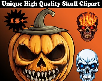 Halloween Skulls and More Clipart Popular Clipart Halloween Clipart Scary Skulls Cute Halloween Decoration for Shirt Design Evil Decoration