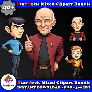 Space Character Clipart Bundle Trekkie Style Clipart Anime Chibi Bundle Style Clipart Digital Graphics Next Gen Heroes Clipart Bundle Cool