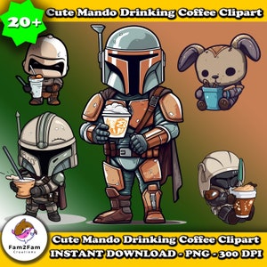 Mando Drinking Coffee Clipart PNG Clipart Star Wars Funny Coffee Caffeine Queen Coffee Lovers Coffee Obsessed Star Wars Clipart Perfect Gift