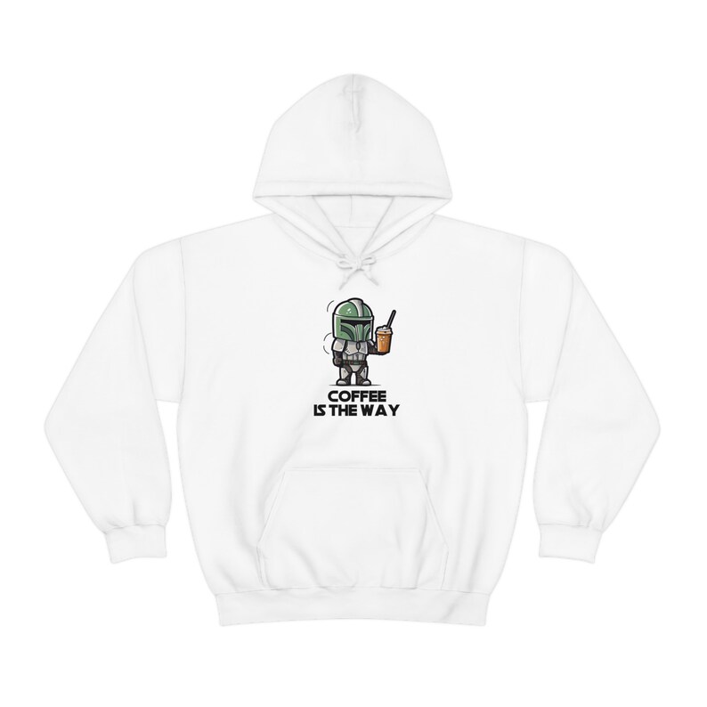 Sudadera Mando Coffee Lover - Regalo para fans de Space Wars White