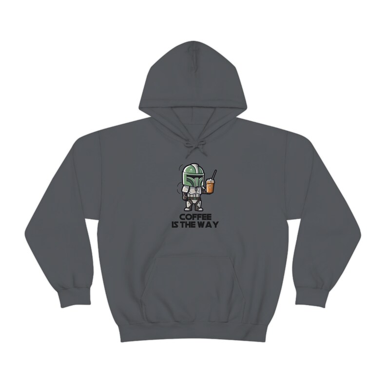 Sudadera Mando Coffee Lover - Regalo para fans de Space Wars Charcoal