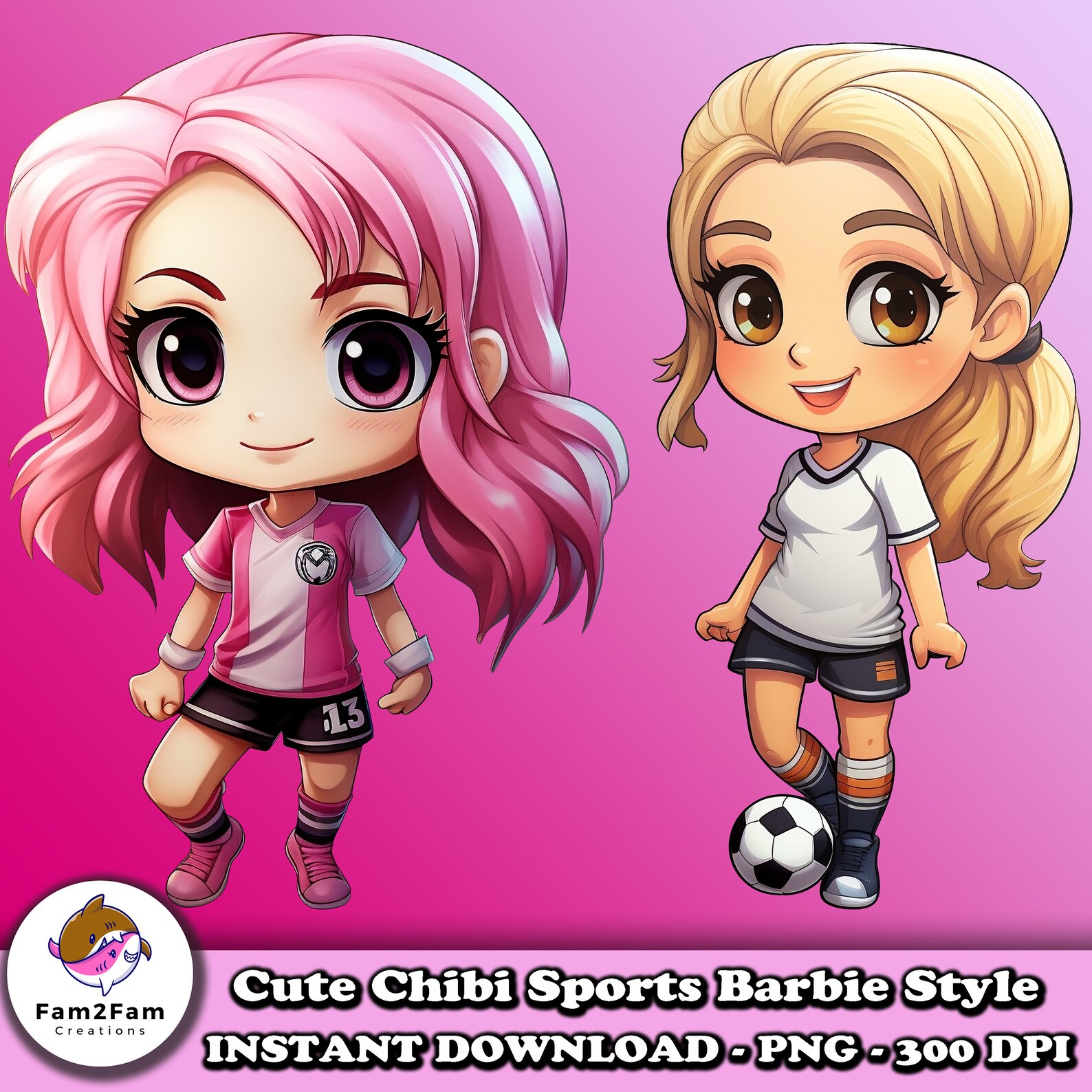 Chibi Doll Sports Clipart Bundle, T-shirt Design (digital Download) - Etsy