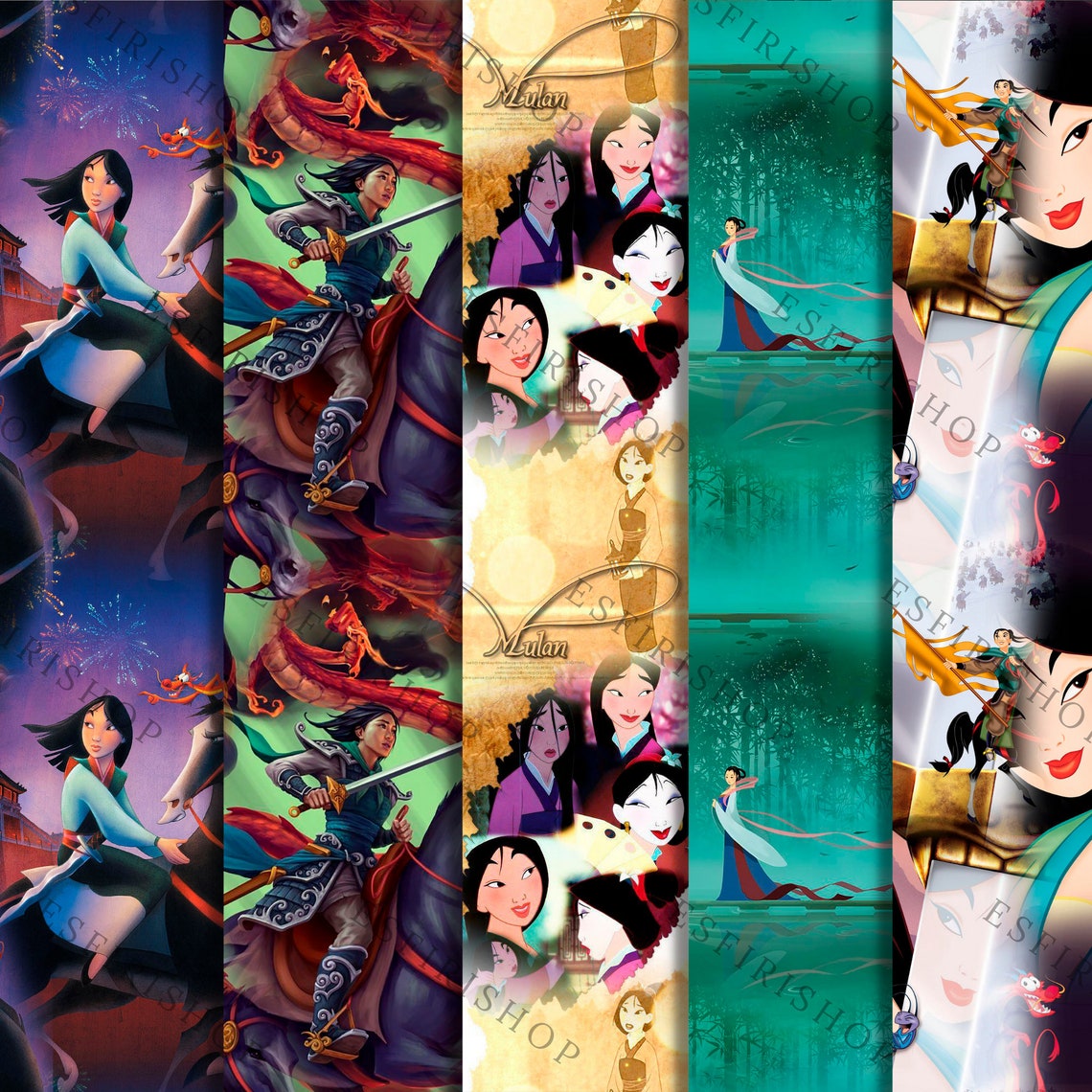 SEAMLESS PATTERN Mulan Mulan Paper Mulan Digital Paper - Etsy