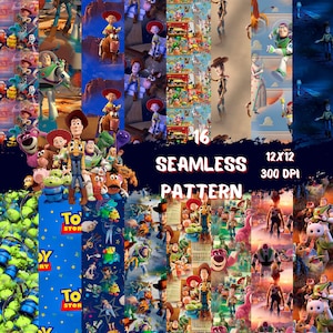 NAHTLOSES MUSTER! Toy Story, Toy Story Papier, Toy Story digital Papier, Papier, digitales Papier, nahtloses Papier, 30x30 cm, 300 dpi,