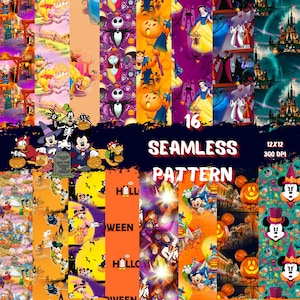 NAHTLOSES MUSTER! D. Halloween, Halloween-Papier, Halloween digitales Papier, Papier, digitales Papier