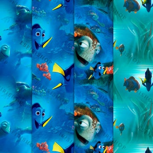 Nemo Repeated Pattern Finding Nemo Seamless Pattern: Dory, Turtle Digital Paper (12x12 Inch ...