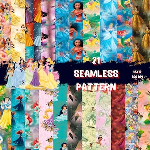 SEAMLESS PATTERN! Princess, princess paper,princess digital paper, paper, digital paper, seamless file, 300 dpi, princess digital file