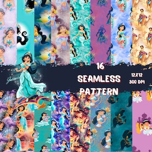 MODELLO SENZA CUCITURE! Jasmine, carta Jasmine, carta digitale Jasmine, carta, carta digitale, scrapbooking Jasmine, clipart di carta