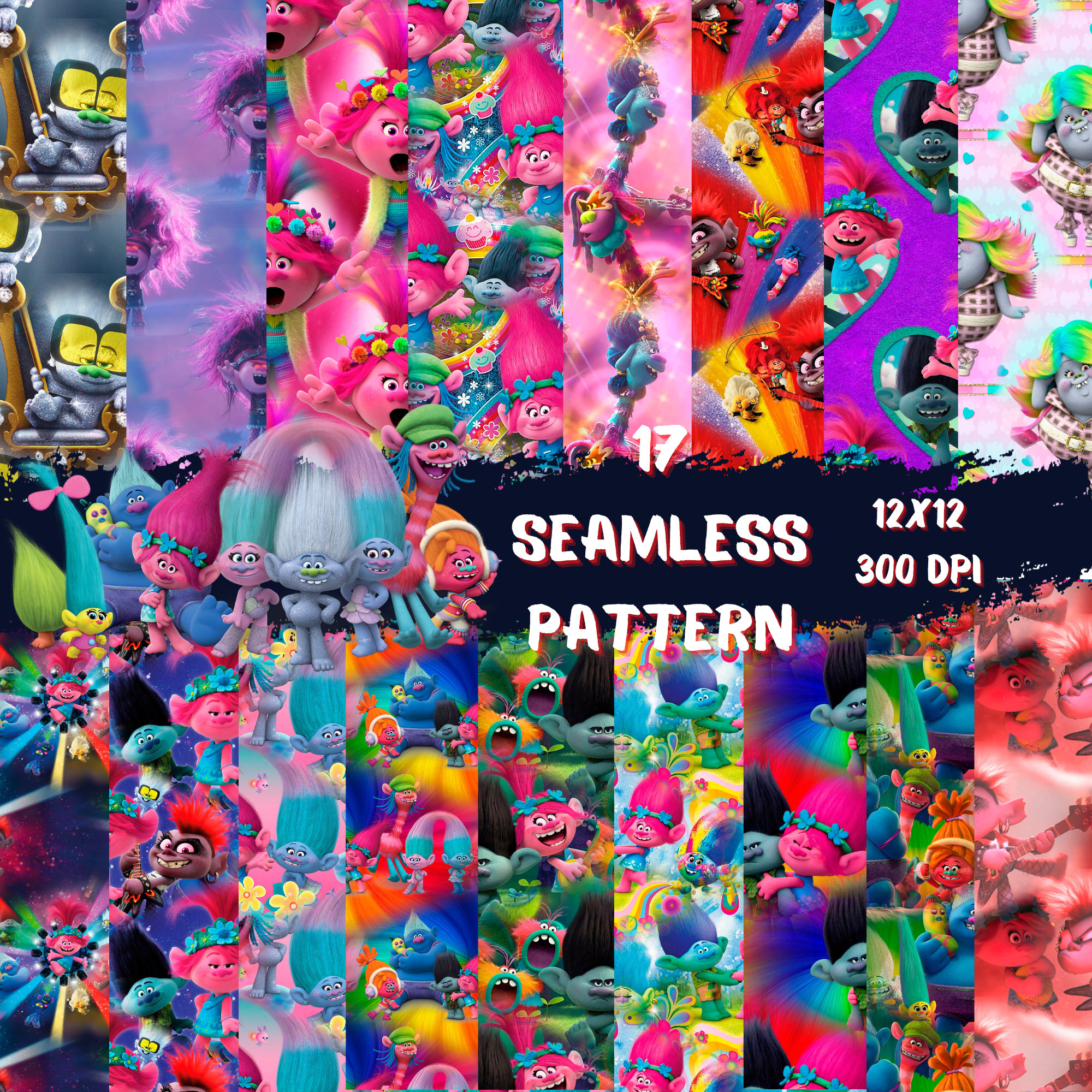 SEAMLESS PATTERN Trolls Trolls Paper Trolls Digital Paper - Etsy