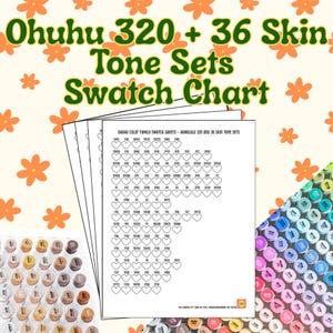 Ohuhu Color Family Swatch Sheets - Honolulu 320 und 36 Skin Tone Marker Sets