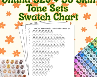 Ohuhu Color Family Swatch Sheets - Honolulu 320 und 36 Skin Tone Marker Sets