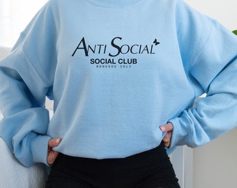 Anti Social Social Club / Sudadera minimalista / Camisa de mariposa social / Sudadera de lujo / Camisa introvertida / Sudadera preppy