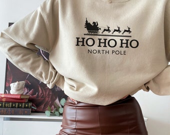 Sudadera navideña de lujo Ho Ho Ho North Pole Suéter navideño minimalista / Sudadera inspirada en el lujo